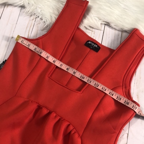 Nasty Gal Fit & Flare Orange Dress Size M.  NWT - Picture 10 of 11